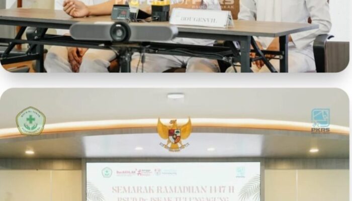 Suasana kompetisi peserta dalam lomba cerdas cermat Ramadhan yang digelar RSUD dr Iskak Tulungagung.