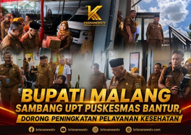 Bupati Malang saat melakukan kunjungan kerja dan peninjauan pelayanan kesehatan di UPT Puskesmas Bantur bersama tenaga medis dan jajaran pemerintah daerah Kabupaten Malang.